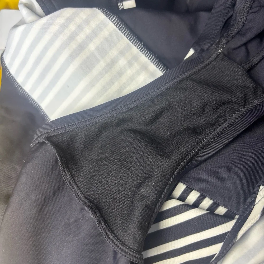 Nike Women's Black and White Striped One Piece‎ Swimsuit